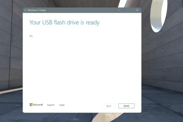 Windows 11 setup media creation step